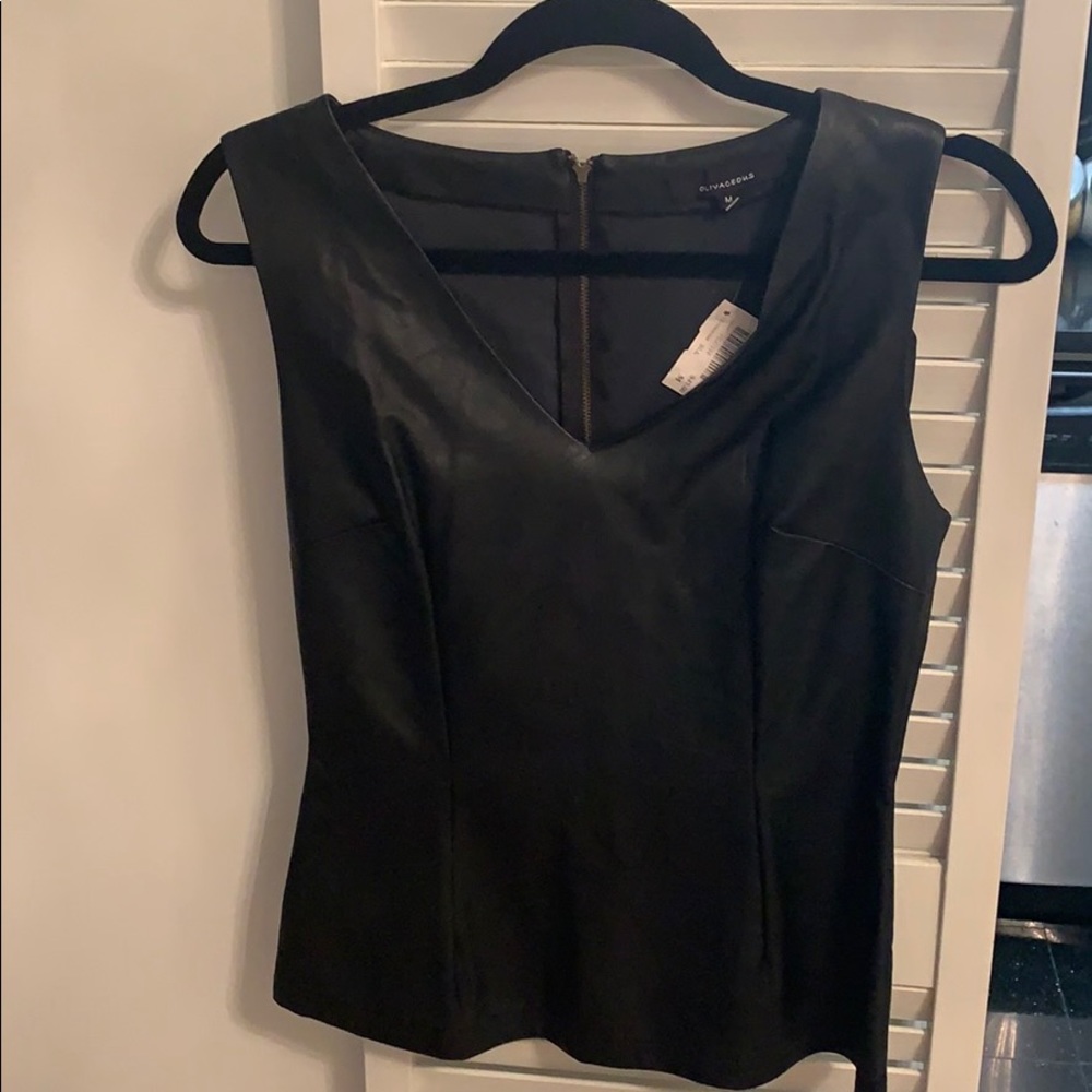 Leather sleeveless top